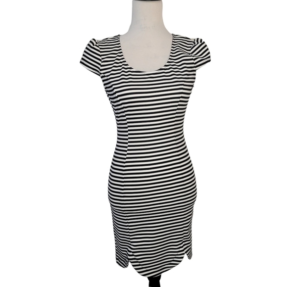 Jodi Kristopher black and white striped dress  size 5/6 - Picture 6 of 10